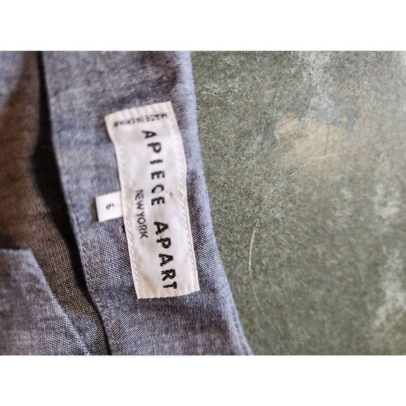 Apiece Apart Victory Cropped Top Blue Chambray Size 6 - Picture 5 of 5